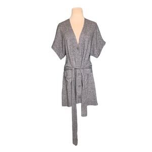 BCBG Max Azria gray short sleeves buttoned cardigan sweater M